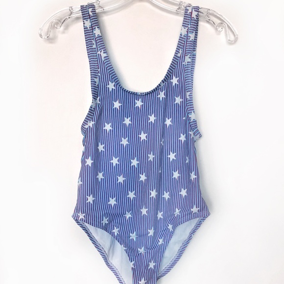 Out From Under Blue Stripe Flag One-Piece Swimsuit - Picture 8 of 8